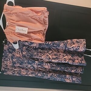 Kids Polka Dot Bow-Tie Top - Blush- Bell Bottoms